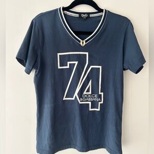 D&G Navy Blue Tee with White Accents